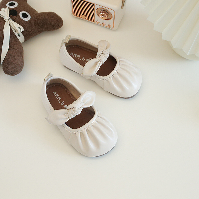 Beebitüdruku nahast kingad Kevad-sügis, laste vabaajajalatsid Mugavad kerged pehme tallaga laste vibuprintsessi kingad, suurus 23-35 H08102