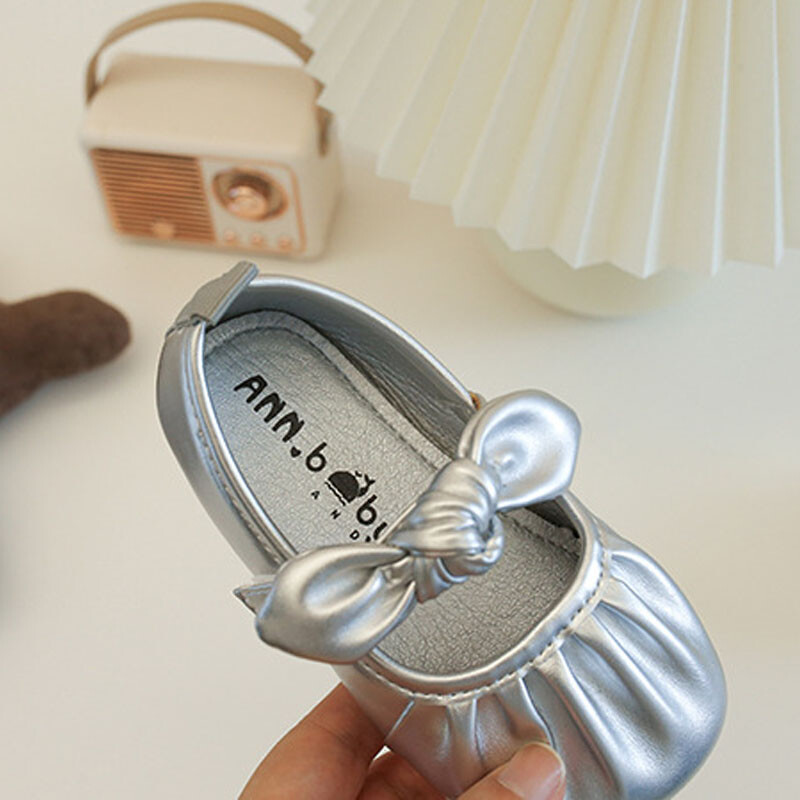 Beebitüdruku nahast kingad Kevad-sügis, laste vabaajajalatsid Mugavad kerged pehme tallaga laste vibuprintsessi kingad, suurus 23-35 H08102