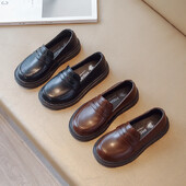 Παιδικά μοκασίνια για αγόρια και κορίτσια Ευρωπαϊκού και Αμερικάνικου στιλ Άνοιξη Νέα ρετρό μονόχρωμα παιδικά δερμάτινα παπούτσια αναπνεύσιμα 2024