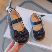 Нови есенни обувки за момичета Bow Mary Jane Shoes Детски оксфордски обувки Нехлъзгащи се обувки Детски кожени училищни обувки за бебета, прохождащи 46R
