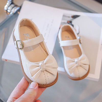 Нови есенни обувки за момичета Bow Mary Jane Shoes Детски оксфордски обувки Нехлъзгащи се обувки Детски кожени училищни обувки за бебета, прохождащи 46R