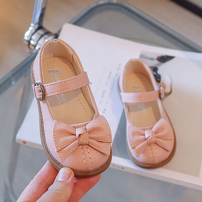 Нови есенни обувки за момичета Bow Mary Jane Shoes Детски оксфордски обувки Нехлъзгащи се обувки Детски кожени училищни обувки за бебета, прохождащи 46R