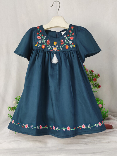 Väikelapsele Tüdrukutele Tikitud Kleit Suvine Printsess Tüdrukute Sünnipäevapeokleitid Lastele Puuvillased Riided Vabaaja lasteriided