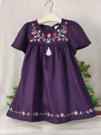 Väikelapsele Tüdrukutele Tikitud Kleit Suvine Printsess Tüdrukute Sünnipäevapeokleitid Lastele Puuvillased Riided Vabaaja lasteriided