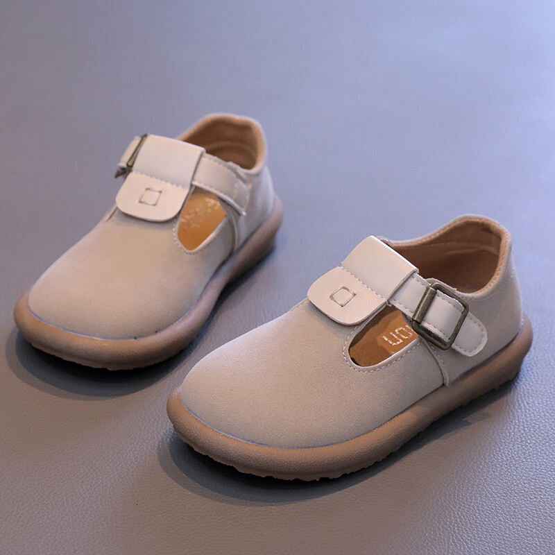 Tüdrukute libisemisvastase ümmarguse ninaosaga metallpandlaga nahast kingad, kevad-sügis, vabaaja tüdrukute vabaaja nahast kingad Sandalias De Mujer