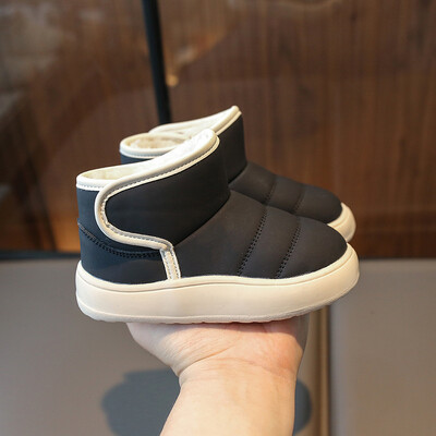 Talvised soojad lumesaapad Laste nahast plüüsis poolsaapad poistele tüdrukutele pehme tallaga puuvillased kingad Beebimood väikelaste imikute kingad