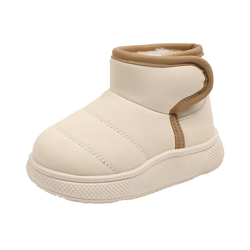 Talvised soojad lumesaapad Laste nahast plüüsis poolsaapad poistele tüdrukutele pehme tallaga puuvillased kingad Beebimood väikelaste imikute kingad