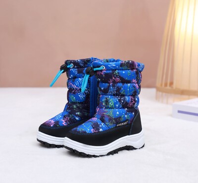 Χειμερινές μπότες χιονιού για αγόρια και μπότες ψησίματος High Barrel Winter Thickened And Fleece Plus Μεγάλα παιδικά βαμβακερά παπούτσια