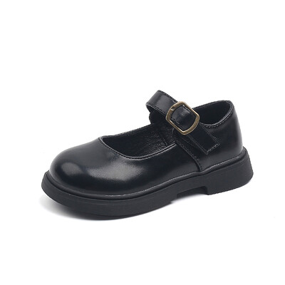 Lastele Moodsad Tüdrukute Nahast kingad Mitmekülgsed Pehmed 2024 Uued kevad- ja sügismustad Ühendkuningriigi vormirõivad koolikingad ümara ninaga pruun PU