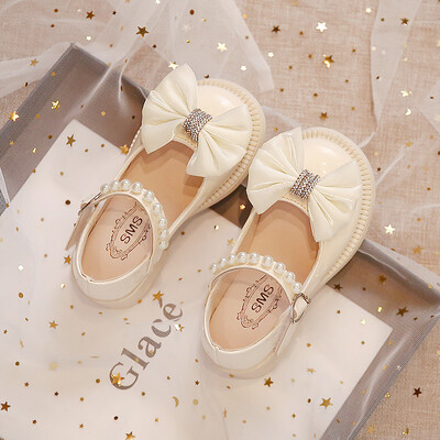 Princess Shoe Tüdrukute nahast kingad Pehme tallaga libisemisvastane jalanõu Crystal Kingad Lastejalats tüdrukutele Chaussure Enfant Fille