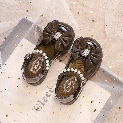 Princess Shoe Tüdrukute nahast kingad Pehme tallaga libisemisvastane jalanõu Crystal Kingad Lastejalats tüdrukutele Chaussure Enfant Fille