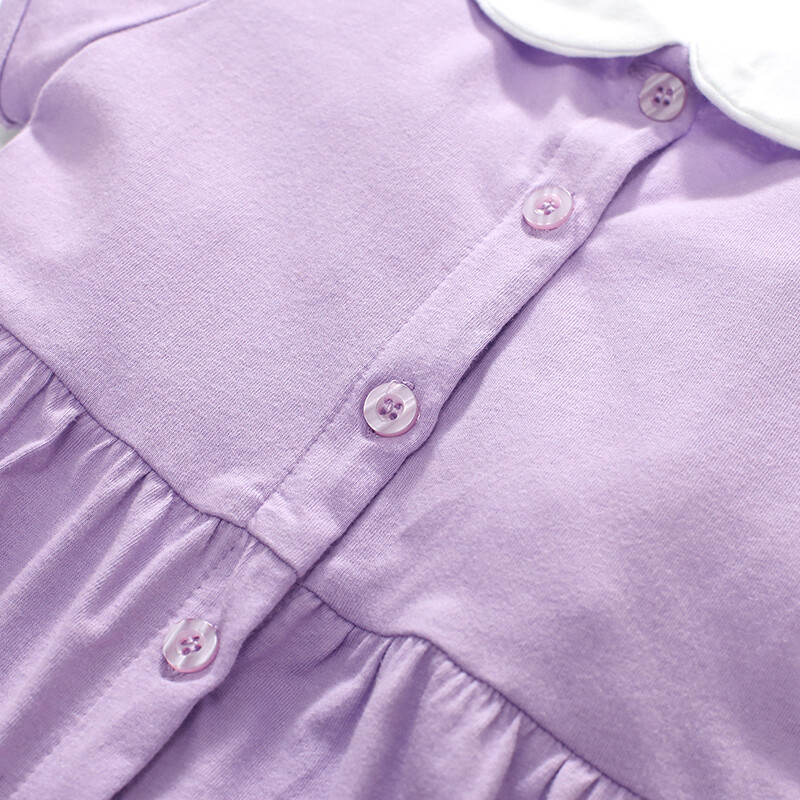 Little Maven 2024 Uus suvepeokleit lilla kleit tüdrukutele lastele riided laste riided multifilm tikandid lilled puuvill