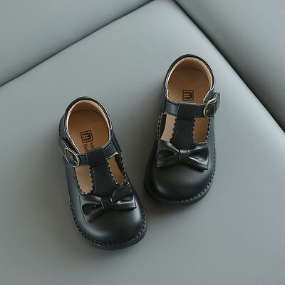 Laste väikesed nahast kingad vibu armsad väikese tüdruku üksikud kingad Piiriülesed uued sügise Korea tüdruku printsessikingad