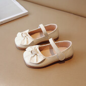 Pantofi din piele pentru fete 2024, primăvară toamnă, ocazional, cu fundă, pantofi de prințesă pentru copii, modă coreeană, cu talpă moale, pantofi singuri pentru fetiță