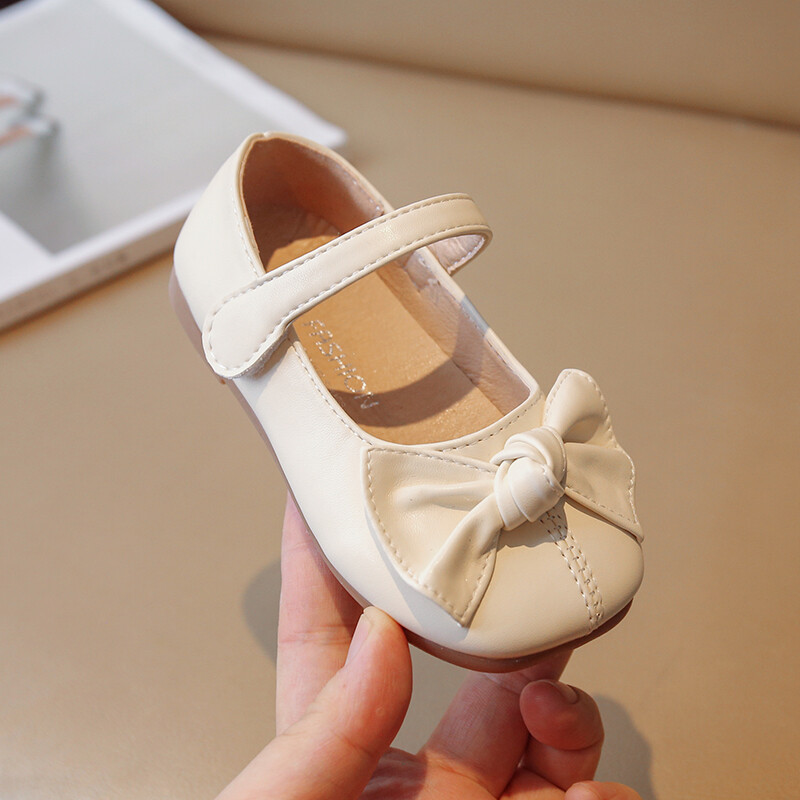 Pantofi din piele pentru fete 2024, primăvară toamnă, ocazional, cu fundă, pantofi de prințesă pentru copii, modă coreeană, cu talpă moale, pantofi singuri pentru fetiță