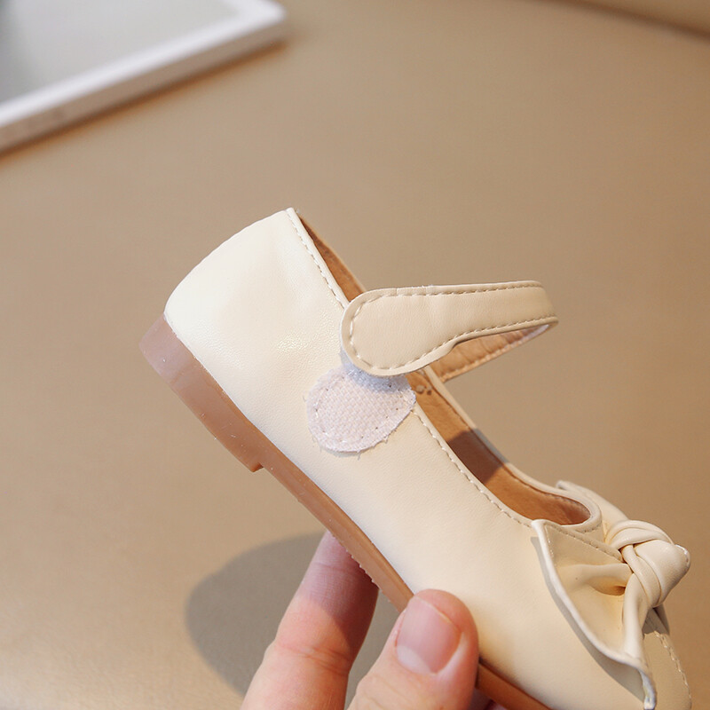 Pantofi din piele pentru fete 2024, primăvară toamnă, ocazional, cu fundă, pantofi de prințesă pentru copii, modă coreeană, cu talpă moale, pantofi singuri pentru fetiță