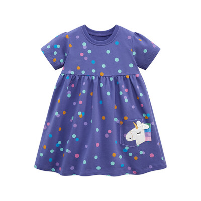 Little maven Suvine armsad lasteriided puuvillased sünnipäevad Vestidos Multikad Ükssarvikukleidid Lasteriided Täpikesed Tüdrukute Peokleidid