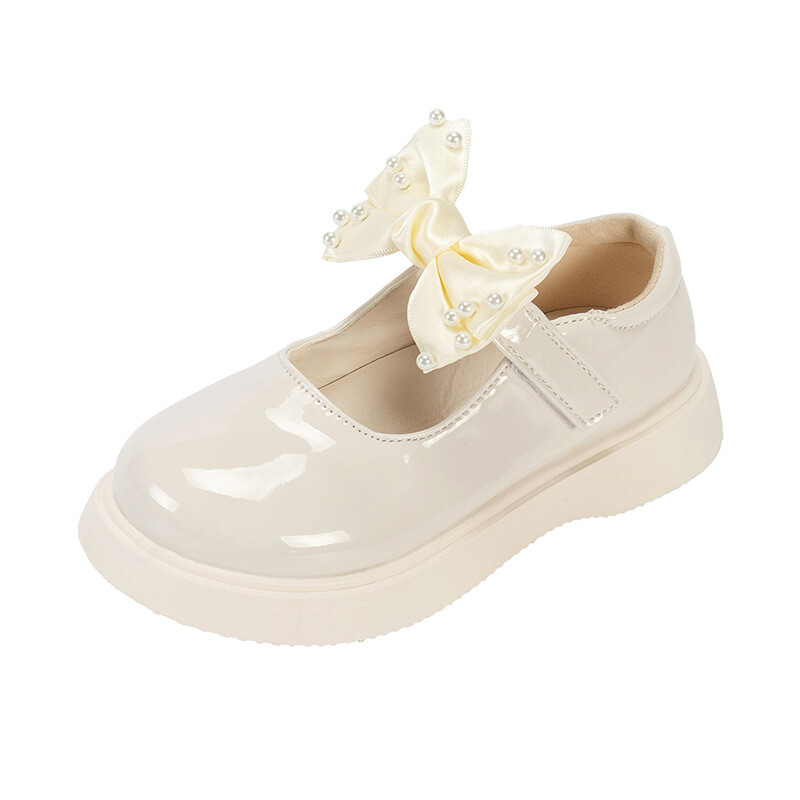 Sügismood Pearl Chain Laste koolijalatsid Printsessi Lastejalatsid Tüdrukutele Mustad Lapse nahast kingad 3 4 5 6 7 8 9 10 11 12