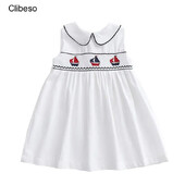 Španjolske dječje haljine za djevojčice iz 2024., dječja haljina bez rukava s vezom, ljetna dječja butik odjeća, pamučne haljine za malu djecu