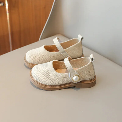 2024Stil nou Pantofi din piele pentru copii Pantofi de prințesă de modă pentru fete Cu fund moale Respirabili Copii Causal Flats Pantofi Versatili