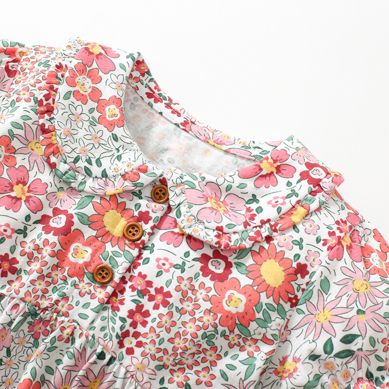 Little maven Girls Party Prints Kleidid Tüdrukutele Suvi 2024 Puuvillased lasteriided Lilled Lastekleidid Kostüümid