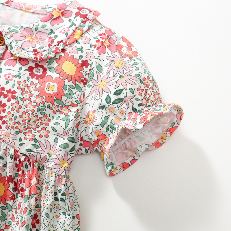 Little maven Girls Party Prints Kleidid Tüdrukutele Suvi 2024 Puuvillased lasteriided Lilled Lastekleidid Kostüümid