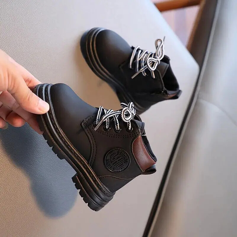 Dječje tople čizme Modne kožne cipele za dječake Djevojčice Dječje male kratke čizme Neklizajuće otporne na habanje Studentska ležerna obuća