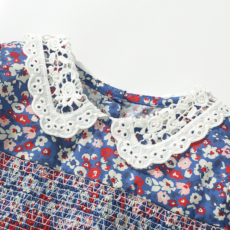 Little maven Baby Girls 2024 Suveprintsessi sünnipäevakleit Puuvillane multifilm Lilled Riided Vabaaja väikelaste lasteriided