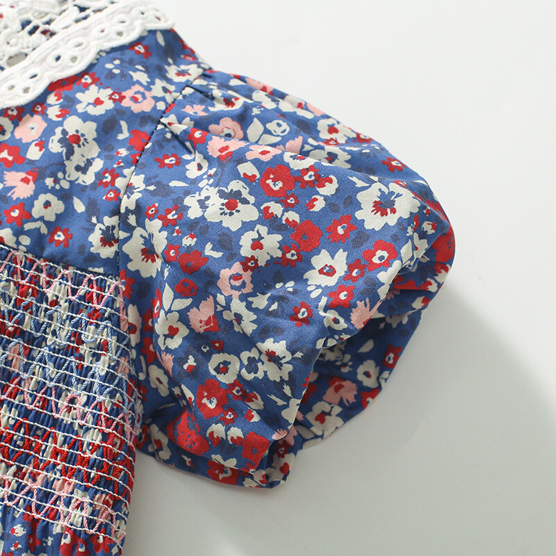 Little maven Baby Girls 2024 Suveprintsessi sünnipäevakleit Puuvillane multifilm Lilled Riided Vabaaja väikelaste lasteriided