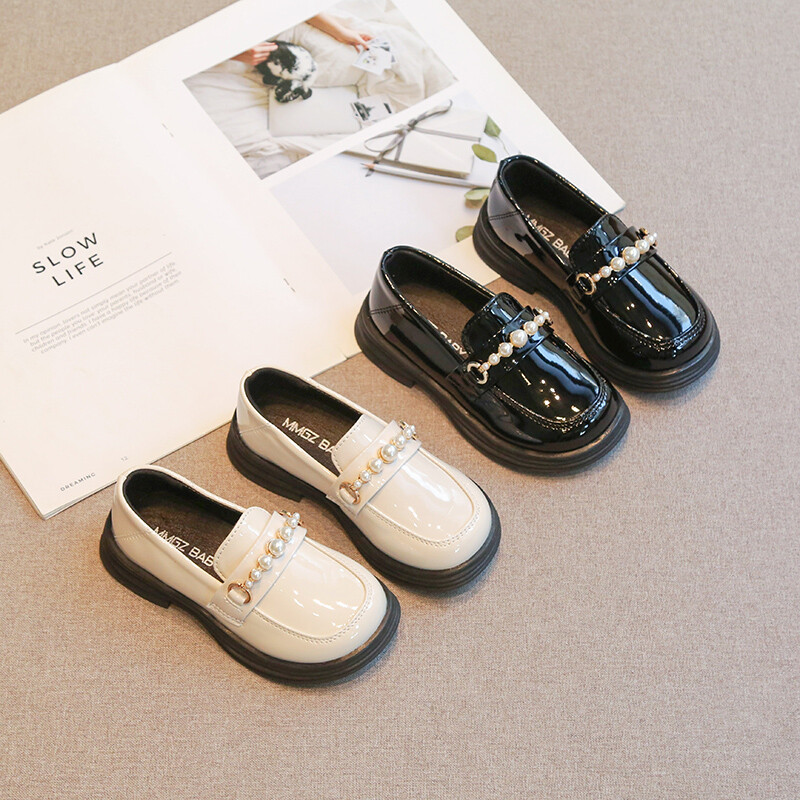 Unishuni tüdrukute lakknahast kingad, lastekleidid, lamedad, pärlmutter mokassiinid, printsess, kevad-sügis koolikingad