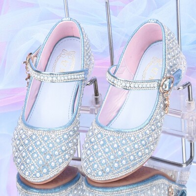 Kõrge kontsaga sandaalid tüdrukutele Uued kevadised ja sügisesed Baby Performance nahast kingad väikestele tüdrukutele Barefoot sandaalid Baby Girl