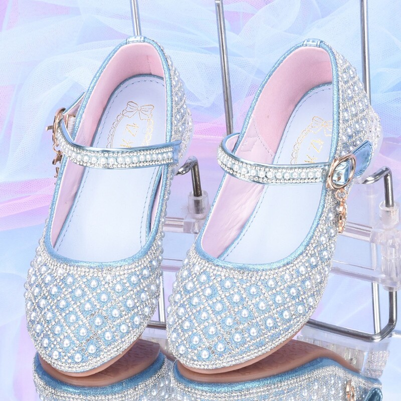 Kõrge kontsaga sandaalid tüdrukutele Uued kevadised ja sügisesed Baby Performance nahast kingad väikestele tüdrukutele Barefoot sandaalid Baby Girl