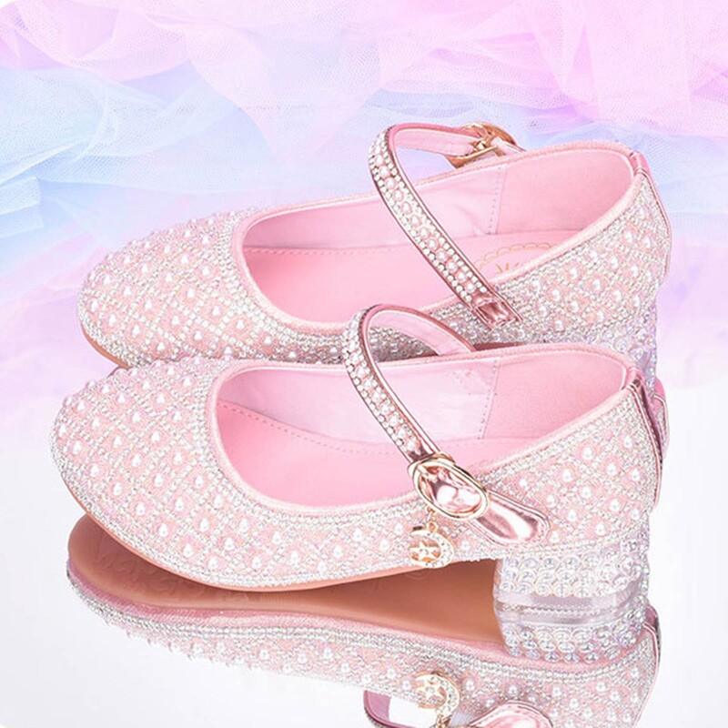 Kõrge kontsaga sandaalid tüdrukutele Uued kevadised ja sügisesed Baby Performance nahast kingad väikestele tüdrukutele Barefoot sandaalid Baby Girl