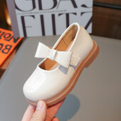 Tüdrukute nahast kingad lastele Pulmakleit Printsess Koolikingad Lastele Suvised vöörisõlm mustad Tudengisandaalid Korea moes