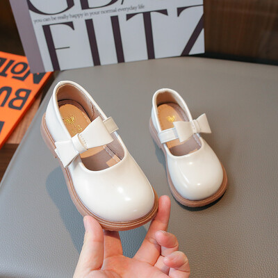 Tüdrukute nahast kingad lastele Pulmakleit Printsess Koolikingad Lastele Suvised vöörisõlm mustad Tudengisandaalid Korea moes