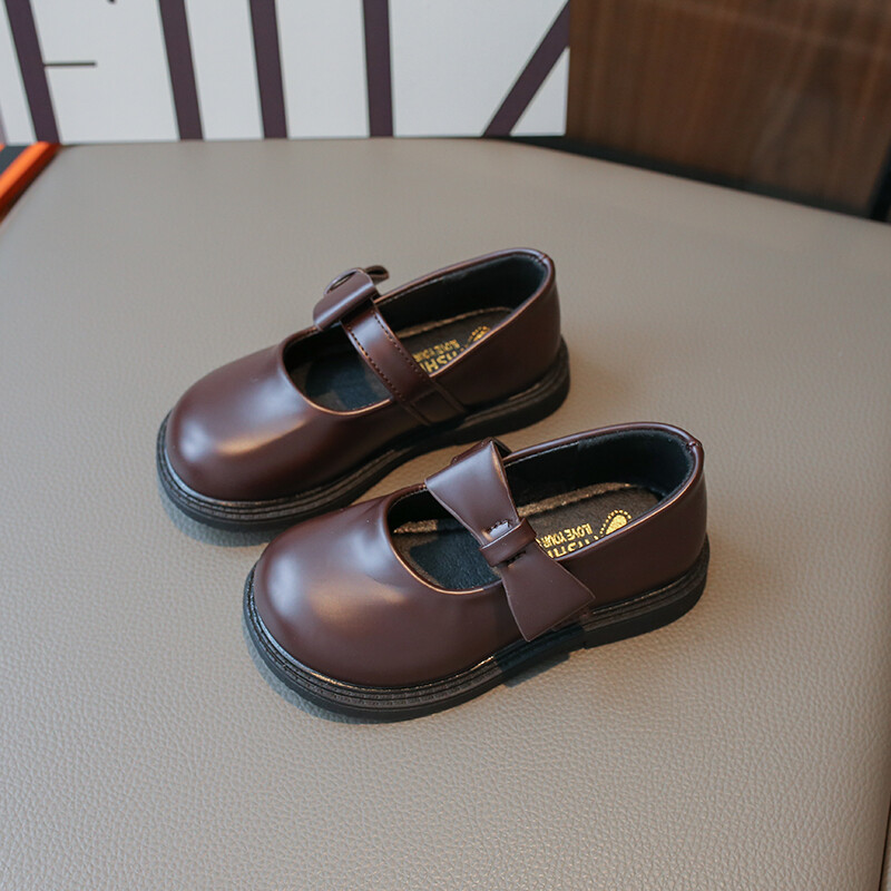 Tüdrukute nahast kingad lastele Pulmakleit Printsess Koolikingad Lastele Suvised vöörisõlm mustad Tudengisandaalid Korea moes