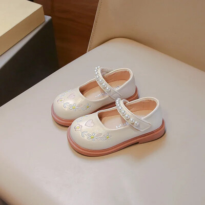 Chic Laste Printsessi kingad Armsad Väikese Tüdruku Nahast Kingad Mitmekülgsed Mood Lapsed Kevad sügis Tikitud Lamedad Kingad Põhjus