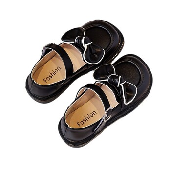 Παπούτσια για κορίτσια Παιδικά Princess Small Shoes 2024 Άνοιξη και Φθινόπωρο Νέο Φθινόπωρο για κορίτσια Μαύρα Loafer Μονά παπούτσια