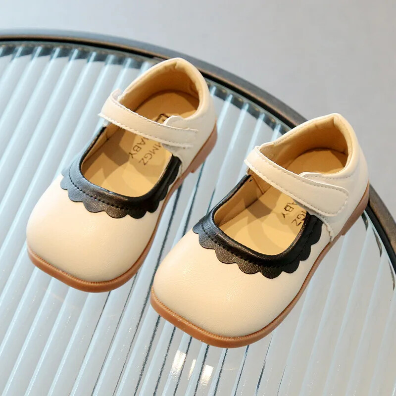 Lilleääristega luksuslikud disainjalatsid tüdrukutele, lapsed 2024, uued kevadsuvised väikelaste tüdrukute nahast kingad Printsess Mary Jane H01188