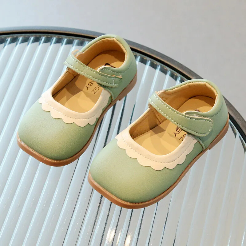 Lilleääristega luksuslikud disainjalatsid tüdrukutele, lapsed 2024, uued kevadsuvised väikelaste tüdrukute nahast kingad Printsess Mary Jane H01188