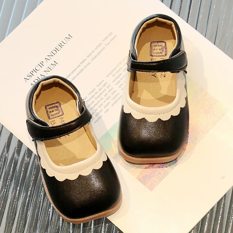 Lilleääristega luksuslikud disainjalatsid tüdrukutele, lapsed 2024, uued kevadsuvised väikelaste tüdrukute nahast kingad Printsess Mary Jane H01188