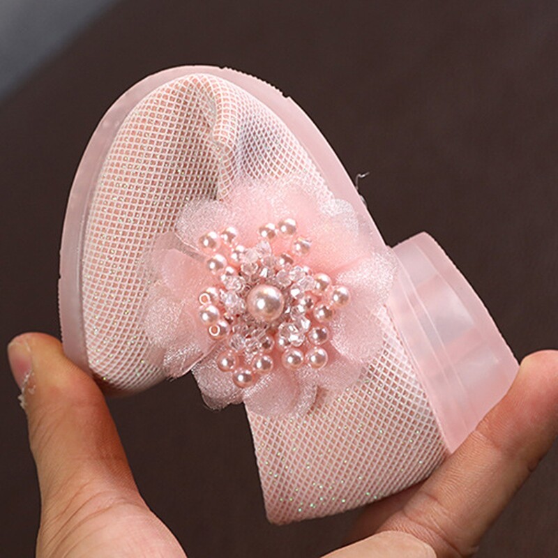 Tüdrukute nahast kingad Laste kingad Sweet Pearl Flower Lapsed Printsessisandaalid Pehme tallaga tüdrukute kingad tantsupeoks sünnipäevaks