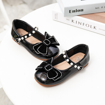 Παιδικά Princess Shoes with Bowknot Fashion Μικρά κορίτσια Κόκκινα δερμάτινα παπούτσια για Χριστουγεννιάτικο Πρωτοχρονιάτικο πάρτι Παιδικά Μονά Παπούτσια 2-10Τ