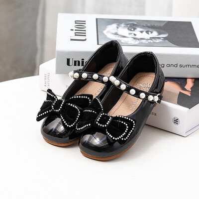 Copii Pantofi prințesă cu bowknot Moda fetițe pantofi roșii din piele pentru petrecerea de Crăciun de Anul Nou Copii pantofi singuri 2-10T