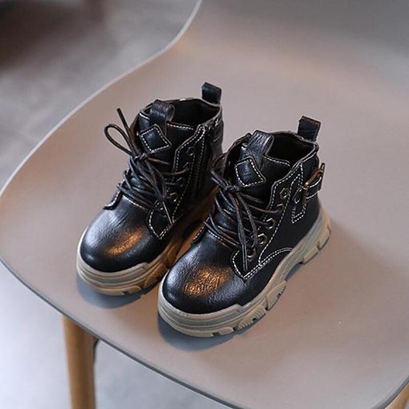 Sügistalv Tüdrukutele Uued Nahast Saapad Poistele Beebi Mood Üksikud Saapad Mood Laste Lühikesed Saapad J101