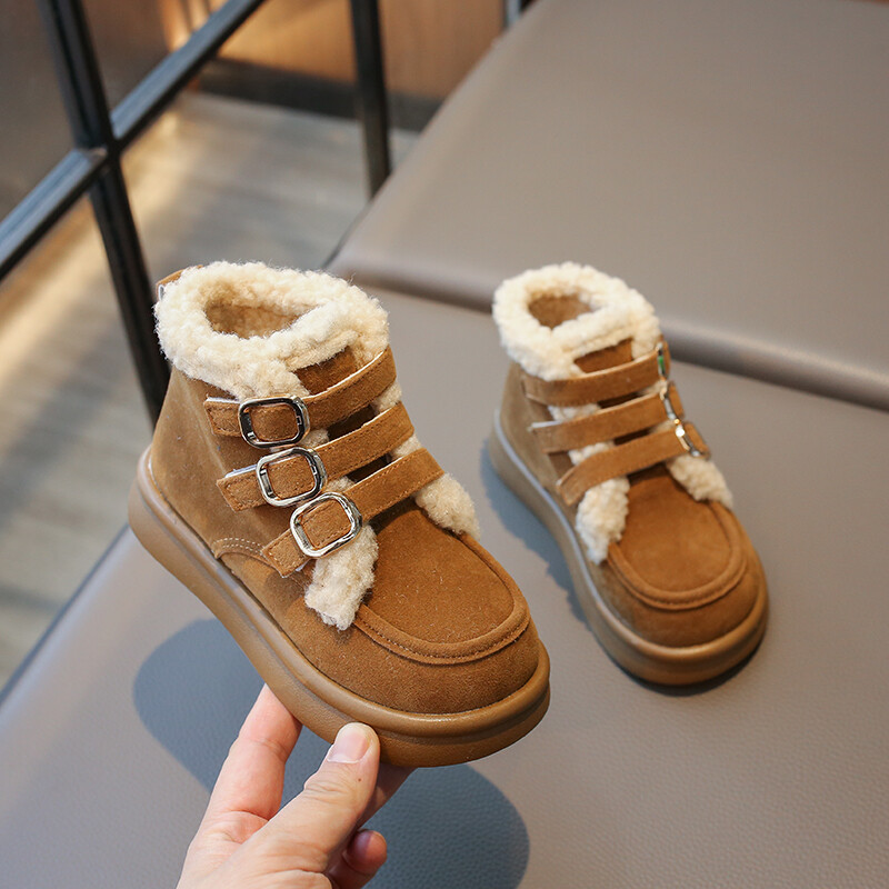 Tüdrukute saapad Mitmekülgne lukuga Lihtne puuvillane Lastele Moodsad Nahast saapad Lihtsad libisemiskindlad Poistele Lühikesed saapad Drop Shipping