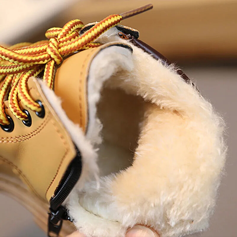 Talvised lapsed Võitlussaapad Karvase voodriga Laste Poolsaapad Moodsad poisid Tüdrukud Lühikesed saapad Üliõpilaste libisemiskindlad jalanõud Jalatsid H07032