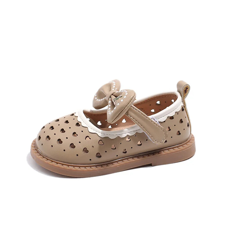 Suvised tüdrukute kingad ühevärvilised lamedad laste nahast kingad Pehme tallaga libisemisvastased õõnsad lastesandaalid vabaaja kingad tüdrukutele