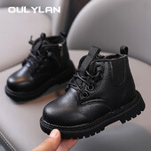 Oulylan Talvised Lapsed Poistele Tüdrukutele Saapad Briti Stiilis Tõmblukk Soojus Libisemiskindlad Lühikesed Saapad Libisemisvastased Laste Nahkjalatsid