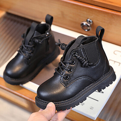 Oulylan Talvised Lapsed Poistele Tüdrukutele Saapad Briti Stiilis Tõmblukk Soojus Libisemiskindlad Lühikesed Saapad Libisemisvastased Laste Nahkjalatsid